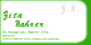 zita mahrer business card
